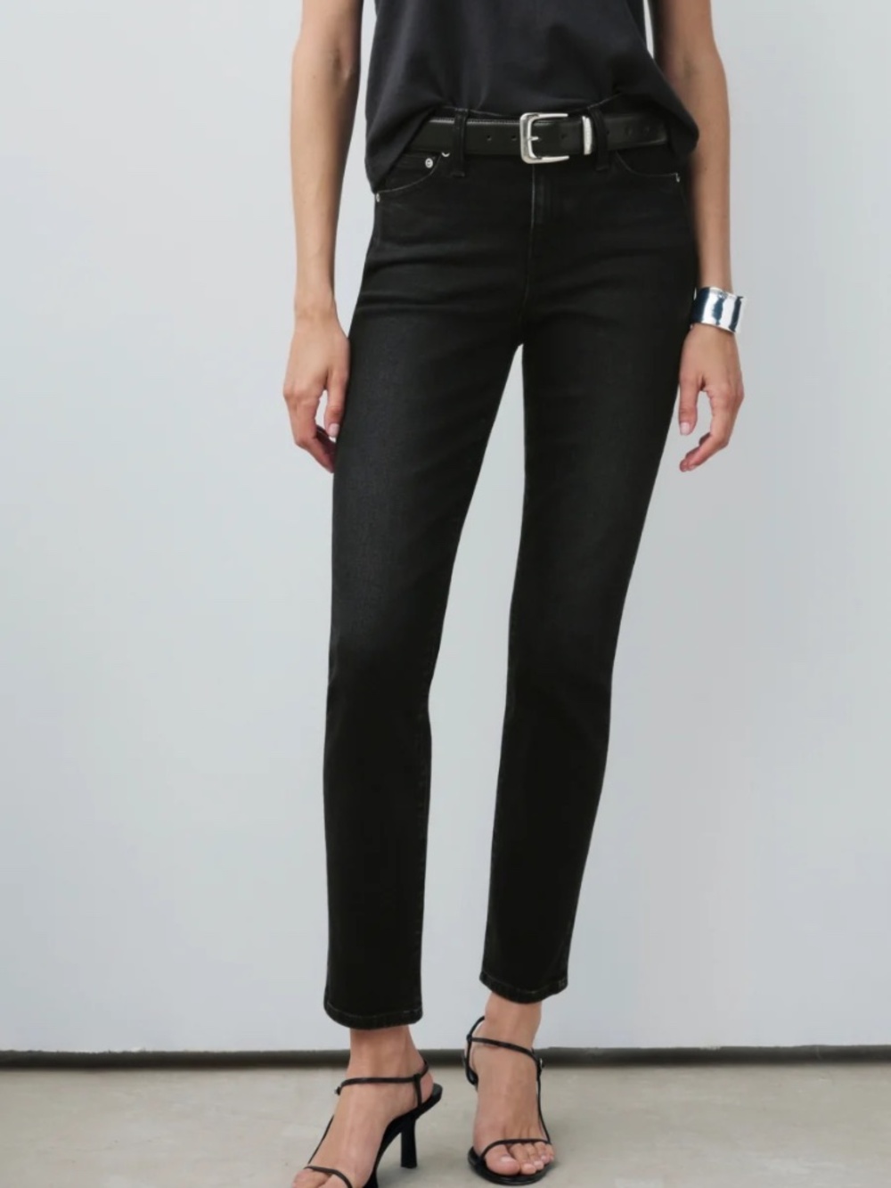 AYR The Stir Stovepipe Slim Straight Jeans Nox Black 26-Short NWT